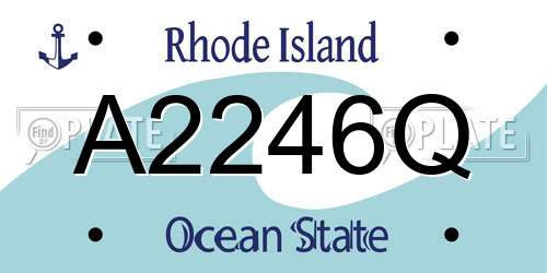 A2246Q Rhode Island License Plate