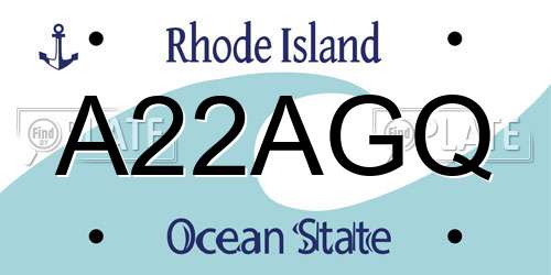 A22AGQ Rhode Island License Plate