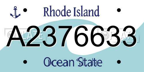 A2376633 Rhode Island License Plate