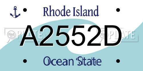 A2552D Rhode Island License Plate
