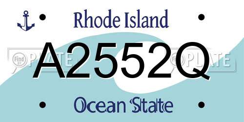 A2552Q Rhode Island License Plate