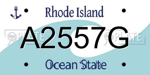 A2557G Rhode Island License Plate