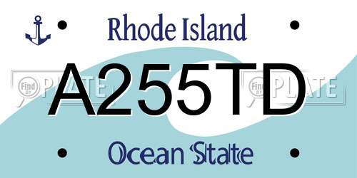 A255TD Rhode Island License Plate