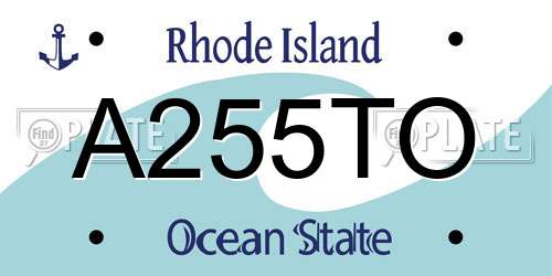 A255TO Rhode Island License Plate