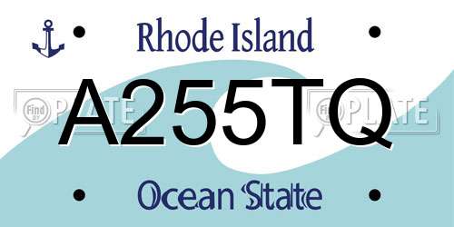 A255TQ Rhode Island License Plate