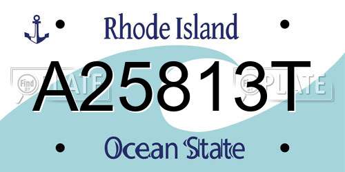 A25813T Rhode Island License Plate
