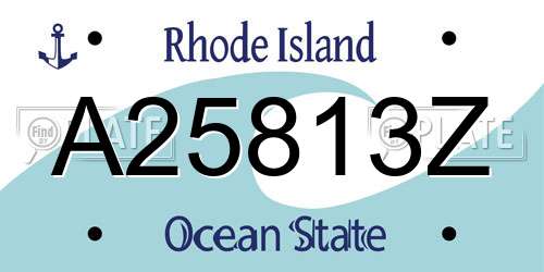 A25813Z Rhode Island License Plate