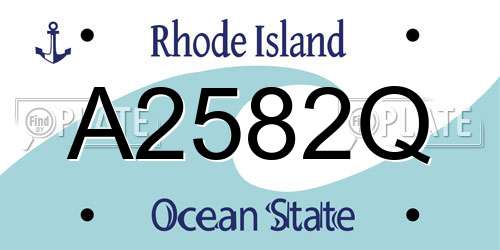A2582Q Rhode Island License Plate