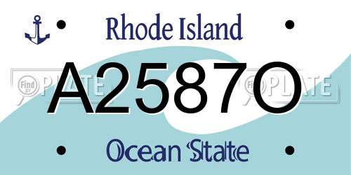 A2587O Rhode Island License Plate