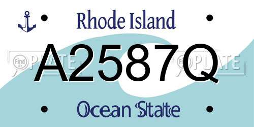 A2587Q Rhode Island License Plate