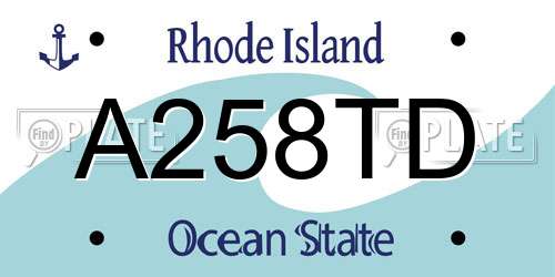 A258TD Rhode Island License Plate