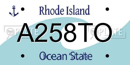 A258TO Rhode Island License Plate