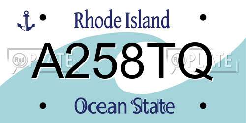A258TQ Rhode Island License Plate