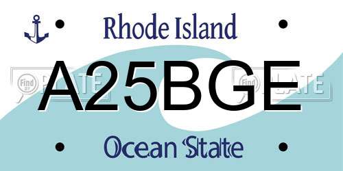 A25BGE Rhode Island License Plate