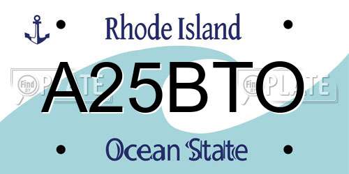 A25BTO Rhode Island License Plate
