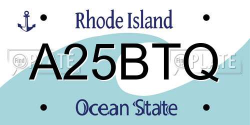 A25BTQ Rhode Island License Plate