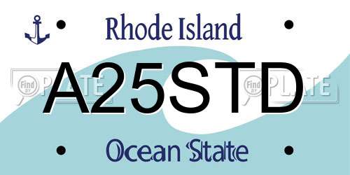 A25STD Rhode Island License Plate