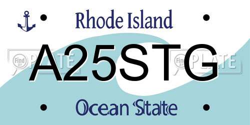 A25STG Rhode Island License Plate