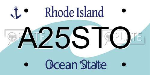A25STO Rhode Island License Plate