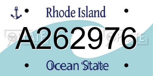 A262976 Rhode Island License Plate