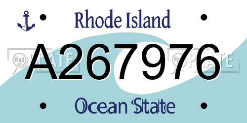 A267976 Rhode Island License Plate