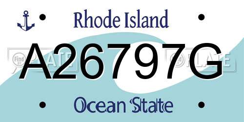 A26797G Rhode Island License Plate