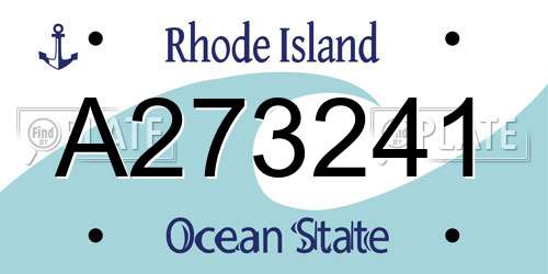 A273241 Rhode Island License Plate
