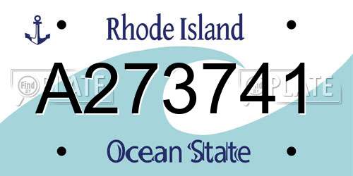 A273741 Rhode Island License Plate