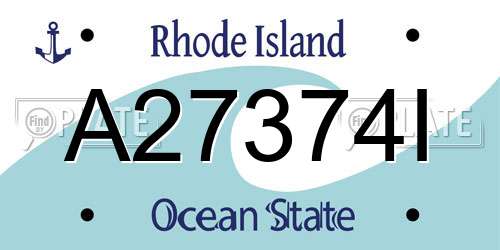 A27374I Rhode Island License Plate