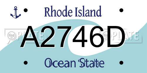 A2746D Rhode Island License Plate