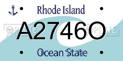 A2746O Rhode Island License Plate