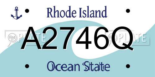 A2746Q Rhode Island License Plate