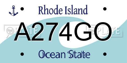A274GO Rhode Island License Plate