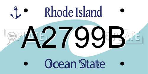 A2799B Rhode Island License Plate