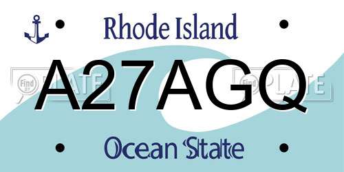 A27AGQ Rhode Island License Plate