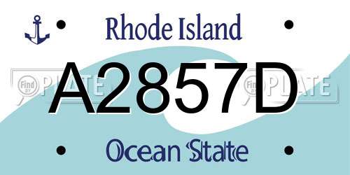 A2857D Rhode Island License Plate