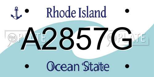 A2857G Rhode Island License Plate