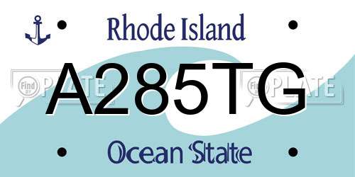 A285TG Rhode Island License Plate