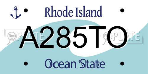 A285TO Rhode Island License Plate