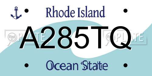 A285TQ Rhode Island License Plate