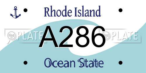 A286 Rhode Island License Plate