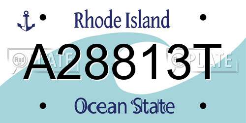 A28813T Rhode Island License Plate