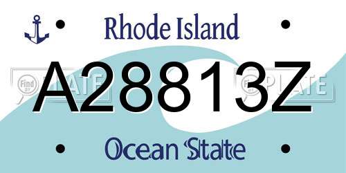 A28813Z Rhode Island License Plate