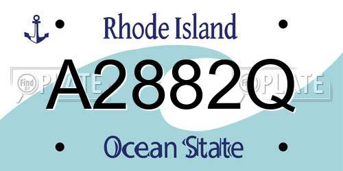 A2882Q Rhode Island License Plate