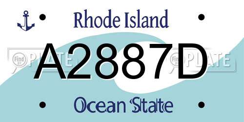 A2887D Rhode Island License Plate