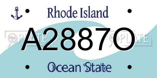 A2887O Rhode Island License Plate