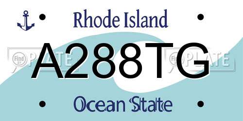 A288TG Rhode Island License Plate