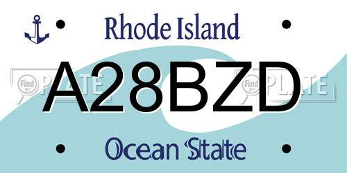 A28BZD Rhode Island License Plate