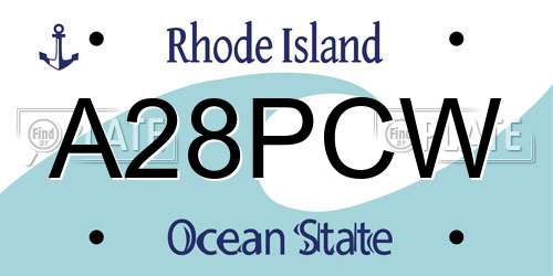 A28PCW Rhode Island License Plate