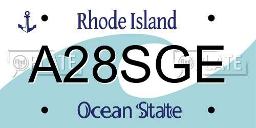 A28SGE Rhode Island License Plate